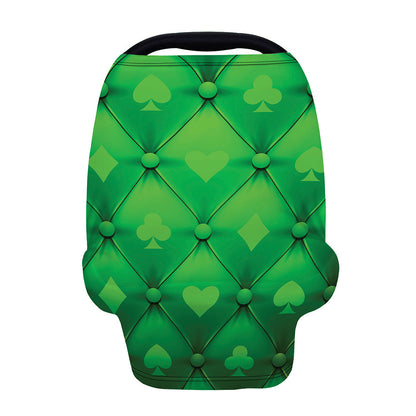 Green Playing Card Suits Pattern Print Baby Seat Cover