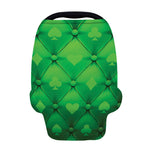 Green Playing Card Suits Pattern Print Baby Seat Cover