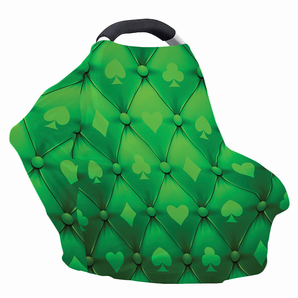 Green Playing Card Suits Pattern Print Baby Seat Cover
