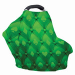 Green Playing Card Suits Pattern Print Baby Seat Cover