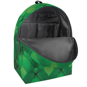 Green Playing Card Suits Pattern Print Backpack