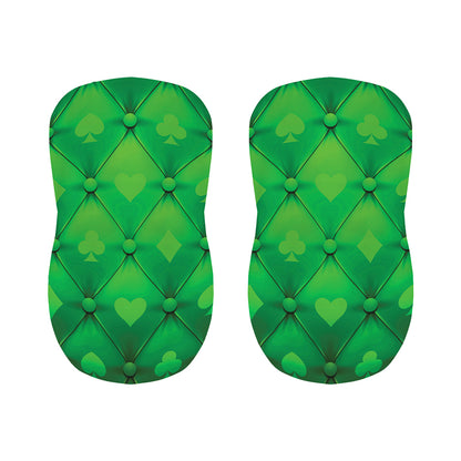 Green Playing Card Suits Pattern Print Bar Stool Covers