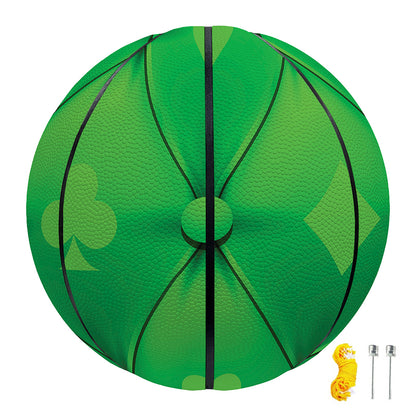 Green Playing Card Suits Pattern Print Basketball