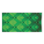 Green Playing Card Suits Pattern Print Beach Towel