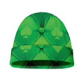 Green Playing Card Suits Pattern Print Beanie