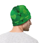 Green Playing Card Suits Pattern Print Beanie