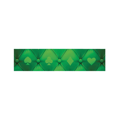 Green Playing Card Suits Pattern Print Bed Runner