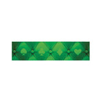 Green Playing Card Suits Pattern Print Bed Runner