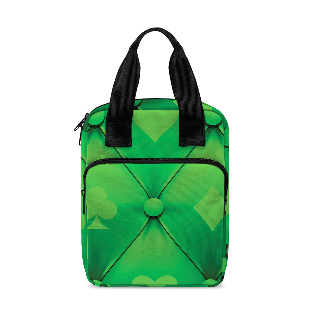 Green Playing Card Suits Pattern Print Bible Tote Bag