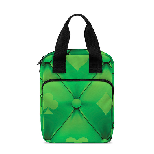 Green Playing Card Suits Pattern Print Bible Tote Bag
