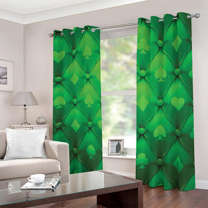 Green Playing Card Suits Pattern Print Blackout Grommet Curtains