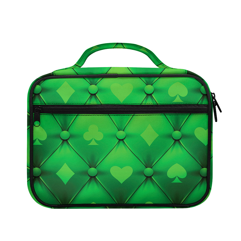 Green Playing Card Suits Pattern Print Briefcase Bible Bag