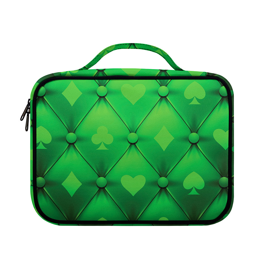 Green Playing Card Suits Pattern Print Briefcase Bible Bag