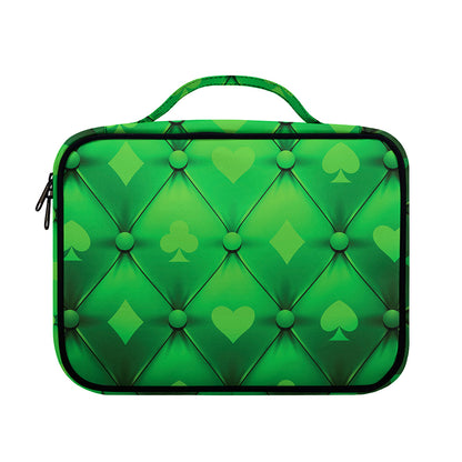Green Playing Card Suits Pattern Print Briefcase Bible Bag