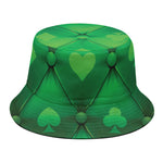 Green Playing Card Suits Pattern Print Bucket Hat