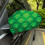 Green Playing Card Suits Pattern Print Car Side Mirror Covers