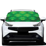 Green Playing Card Suits Pattern Print Car Windshield Snow Cover