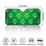 Green Playing Card Suits Pattern Print Car Windshield Sun Shade