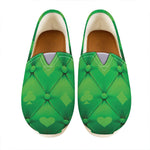 Green Playing Card Suits Pattern Print Casual Shoes