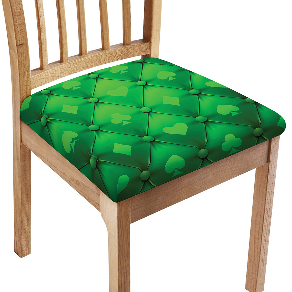Green Playing Card Suits Pattern Print Chair Cushion Cover