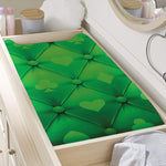 Green Playing Card Suits Pattern Print Changing Pad Cover