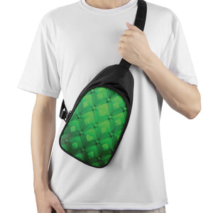 Green Playing Card Suits Pattern Print Chest Bag