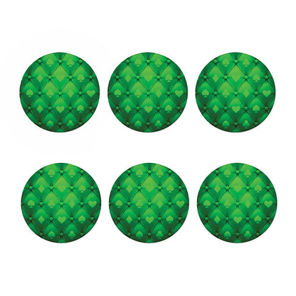Green Playing Card Suits Pattern Print Coaster Set