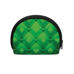 Green Playing Card Suits Pattern Print Coin Purse