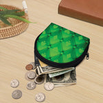 Green Playing Card Suits Pattern Print Coin Purse