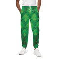 Green Playing Card Suits Pattern Print Cotton Sweatpants