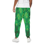 Green Playing Card Suits Pattern Print Cotton Pants
