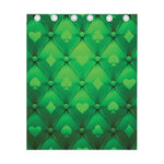 Green Playing Card Suits Pattern Print Curtain