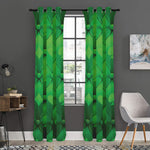 Green Playing Card Suits Pattern Print Curtain