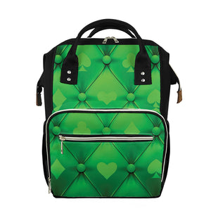 Green Playing Card Suits Pattern Print Diaper Bag