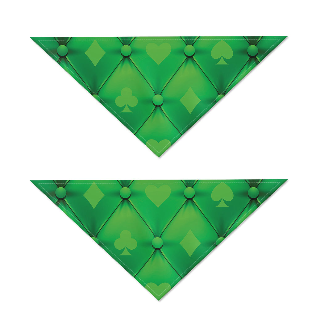 Green Playing Card Suits Pattern Print Dog Bandana