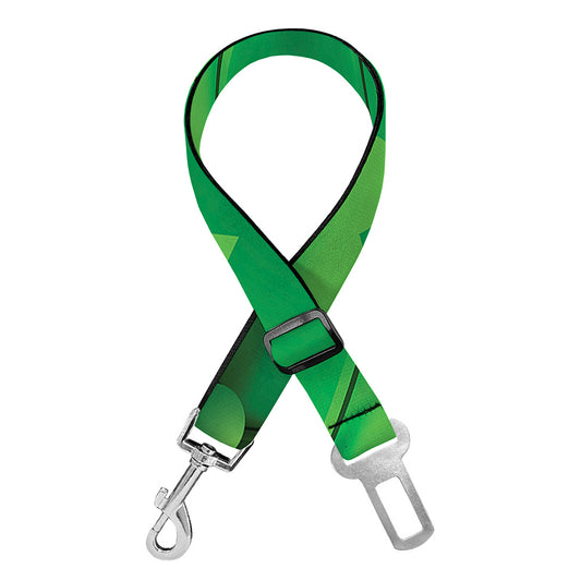 Green Playing Card Suits Pattern Print Dog Seat Belt