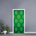 Green Playing Card Suits Pattern Print Door Sticker