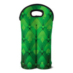 Green Playing Card Suits Pattern Print Double Neoprene Wine Tote