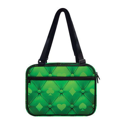 Green Playing Card Suits Pattern Print Double Strap Bible Bag