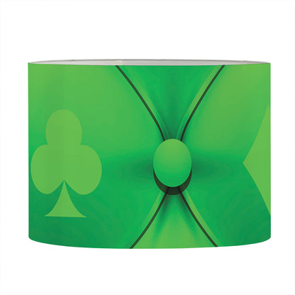 Green Playing Card Suits Pattern Print Drum Lamp Shade