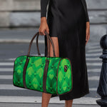 Green Playing Card Suits Pattern Print Duffle Bag