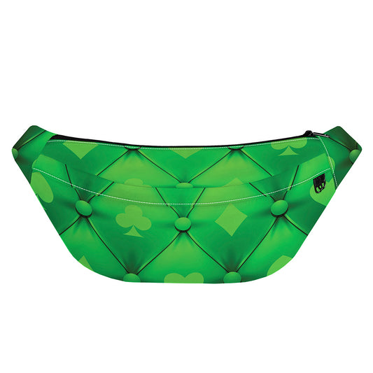 Green Playing Card Suits Pattern Print Fanny Pack