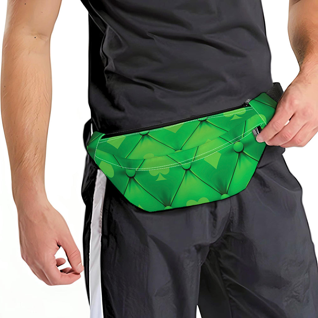 Green Playing Card Suits Pattern Print Fanny Pack