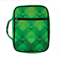 Green Playing Card Suits Pattern Print Front Pocket Bible Bag