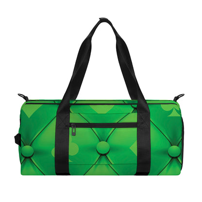 Green Playing Card Suits Pattern Print Gym Bag