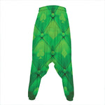 Green Playing Card Suits Pattern Print Hammer Pants
