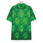 Green Playing Card Suits Pattern Print Hawaiian Shirt