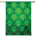 Green Playing Card Suits Pattern Print House Flag