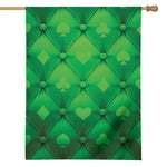 Green Playing Card Suits Pattern Print House Flag