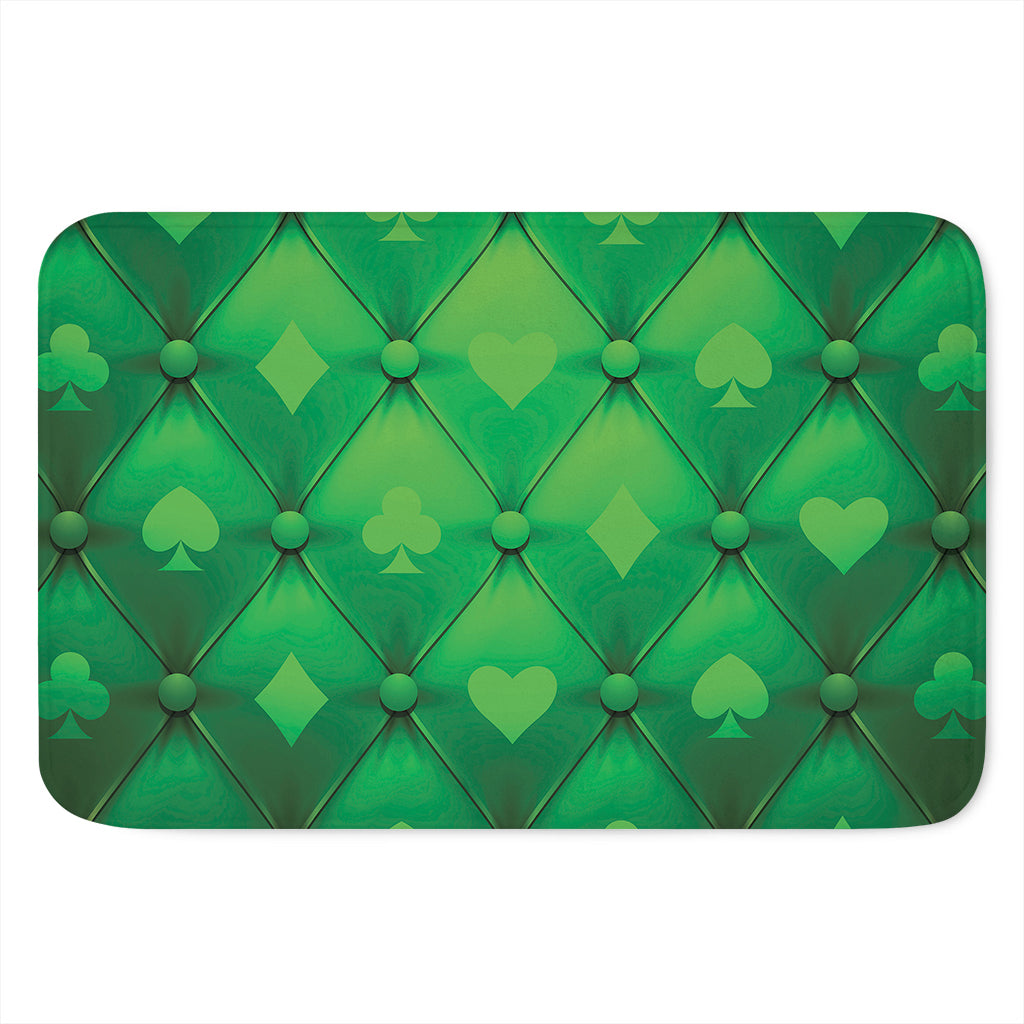 Green Playing Card Suits Pattern Print Indoor Door Mat